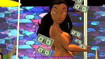 Stripclub showdown big ass black and Latina video game where sexy strippers fight and fuck